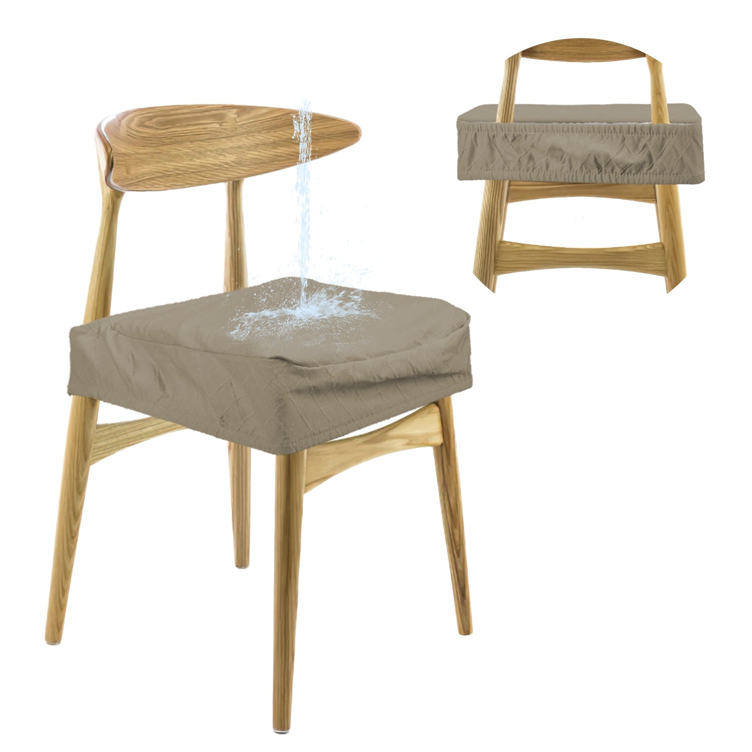 4Pack Waterproof Dining Chair Slipcovers Stretch Chair Seat Slipcovers 0355