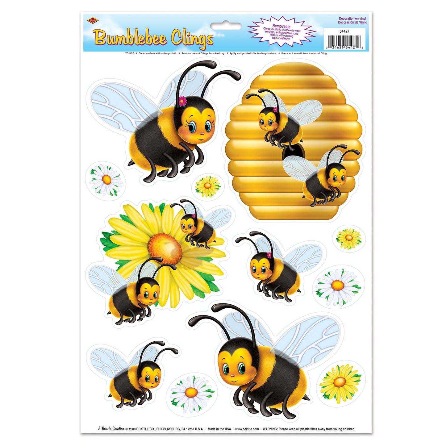 Beistle Bumblebee Window Clings - Spring/Summer | Party Supply | Decoration