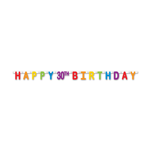 Beistle Happy 30th Birthday Streamer - Birthday-Age Specific | Party Supply