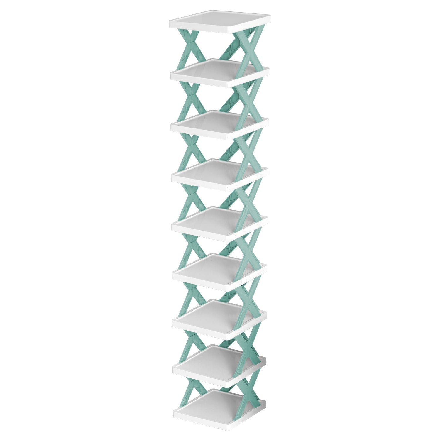9Tier Narrow Entryway Shoe Rack Plastic Vertical Shoe Organizer Space Saving