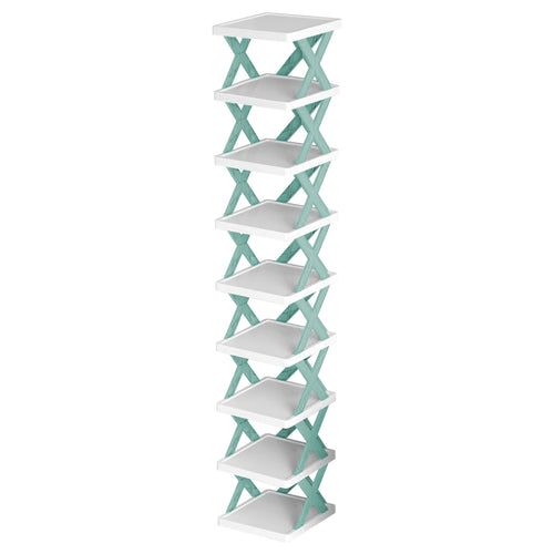 9Tier Narrow Entryway Shoe Rack Plastic Vertical Shoe Organizer Space Saving