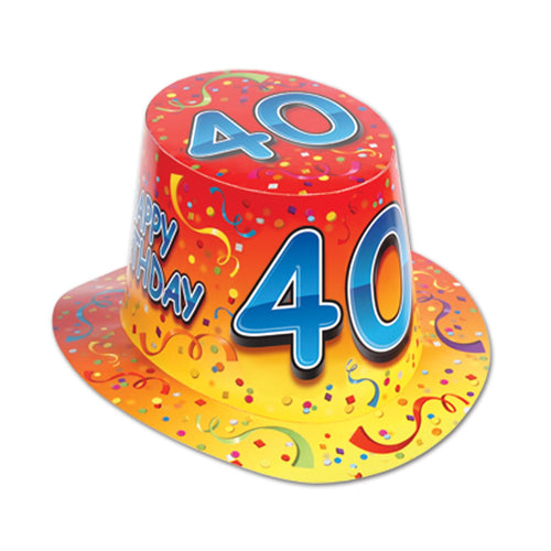 Beistle Happy "40" Birthday Hi-Hat - Birthday-Age Specific | Party Supply