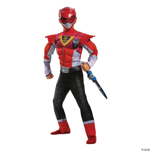 Boys Classic Power-Up Muscle Mighty Morphin Red Ranger Costume