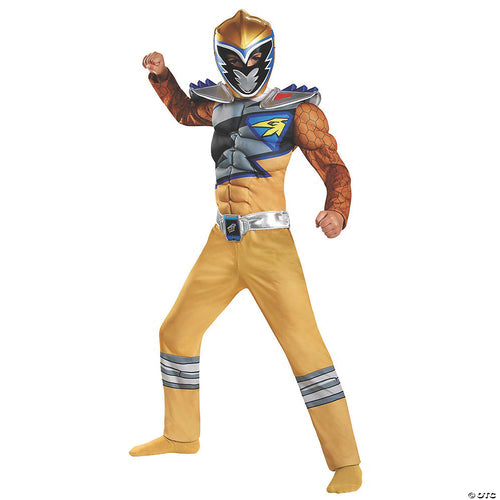 Boys Deluxe Power Rangers Dino Gold Ranger Costume