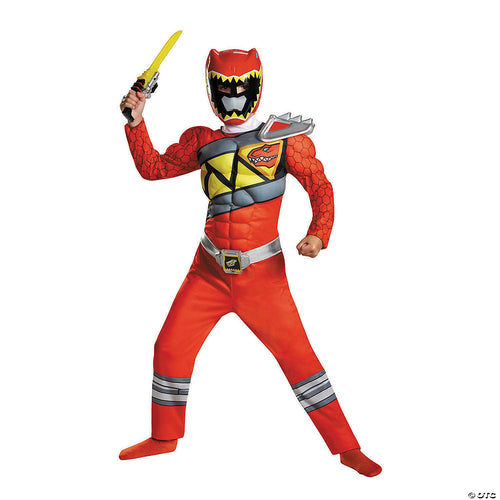 Boys Classic Mighty Morphin Power Rangers Red Dino Ranger Costume