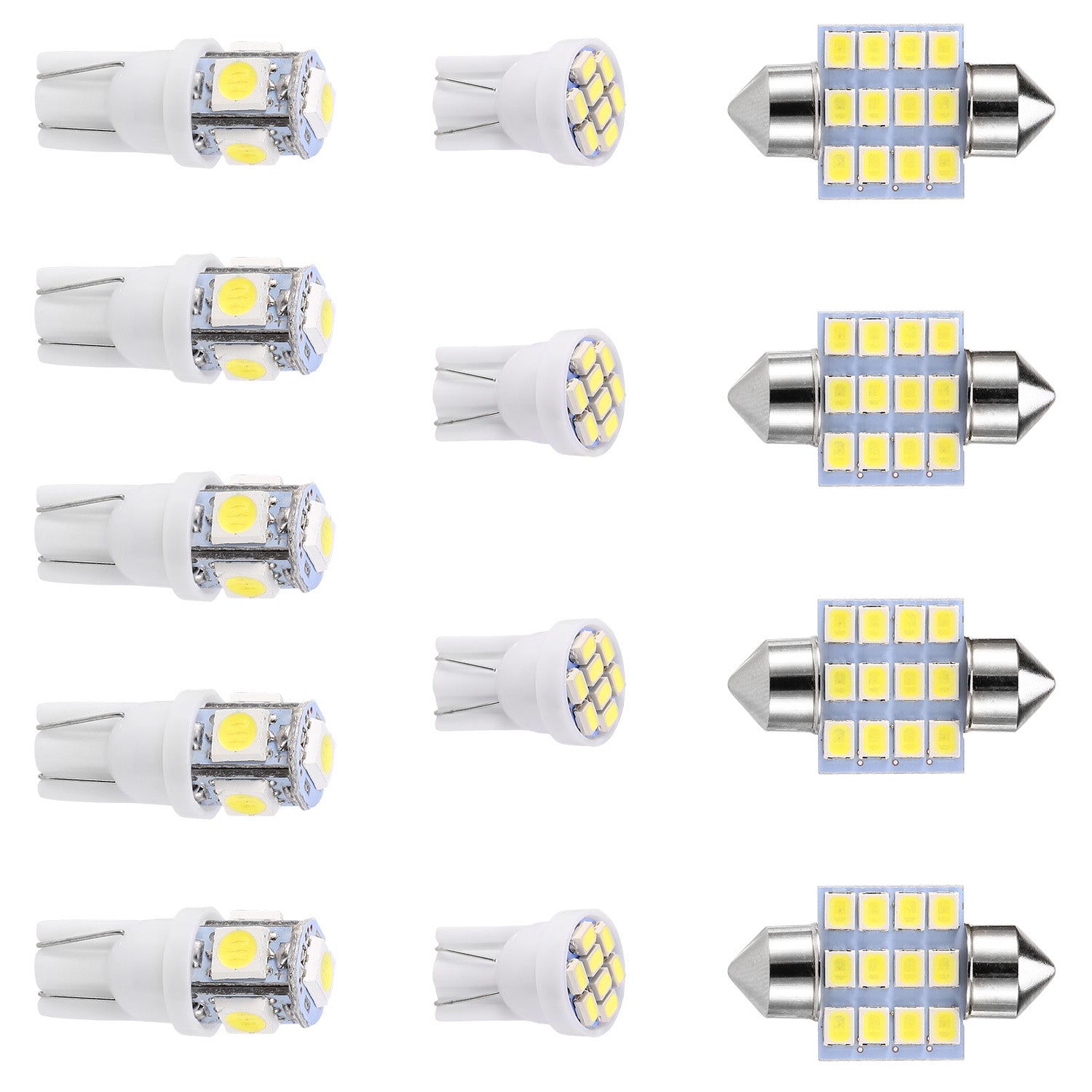 13Pcs T10 31mm Festoon LED Light Bulb Interior Dome Map LED Lights License