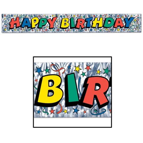 Beistle Metallic Happy Birthday Banner | Party Supply | Decoration