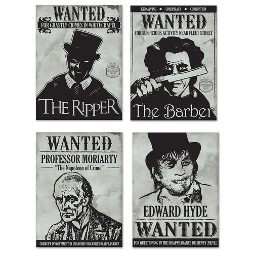 Beistle Sherlock Holmes Wanted Sign Cutouts | Party Supply | Decoration