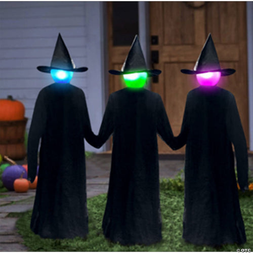 36" Witty Witches with Cauldron Decoration - Set of 3 | Halloween Decoration