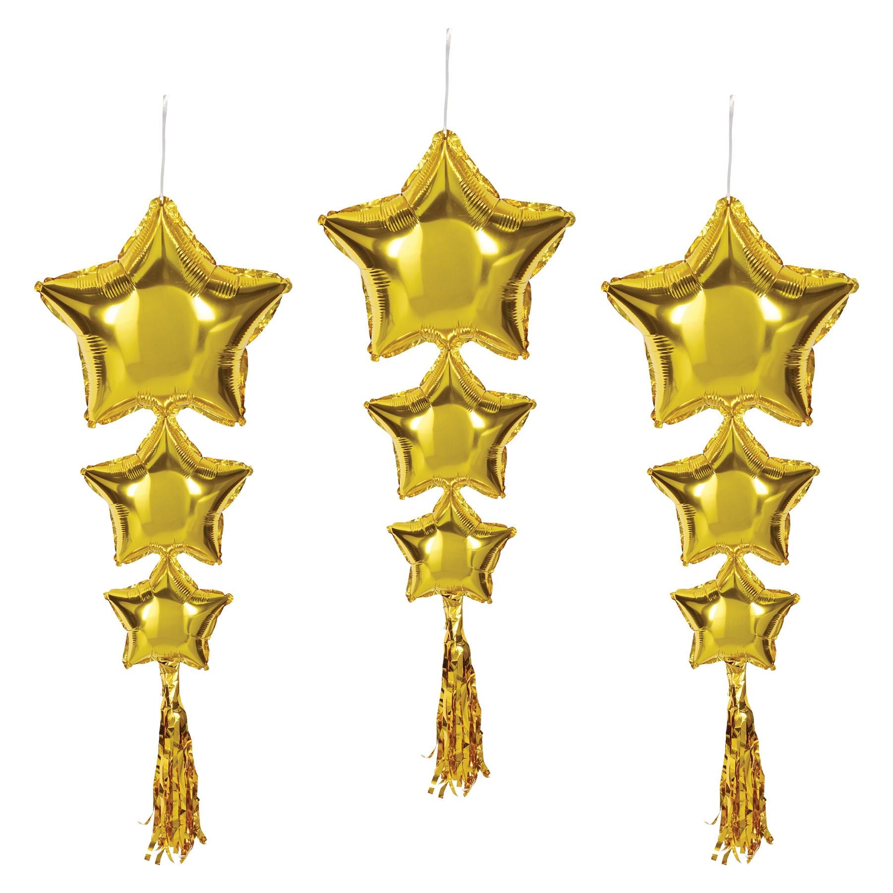 Beistle Star Balloons w/Tassels - Gold - General Occasion | Party Supply