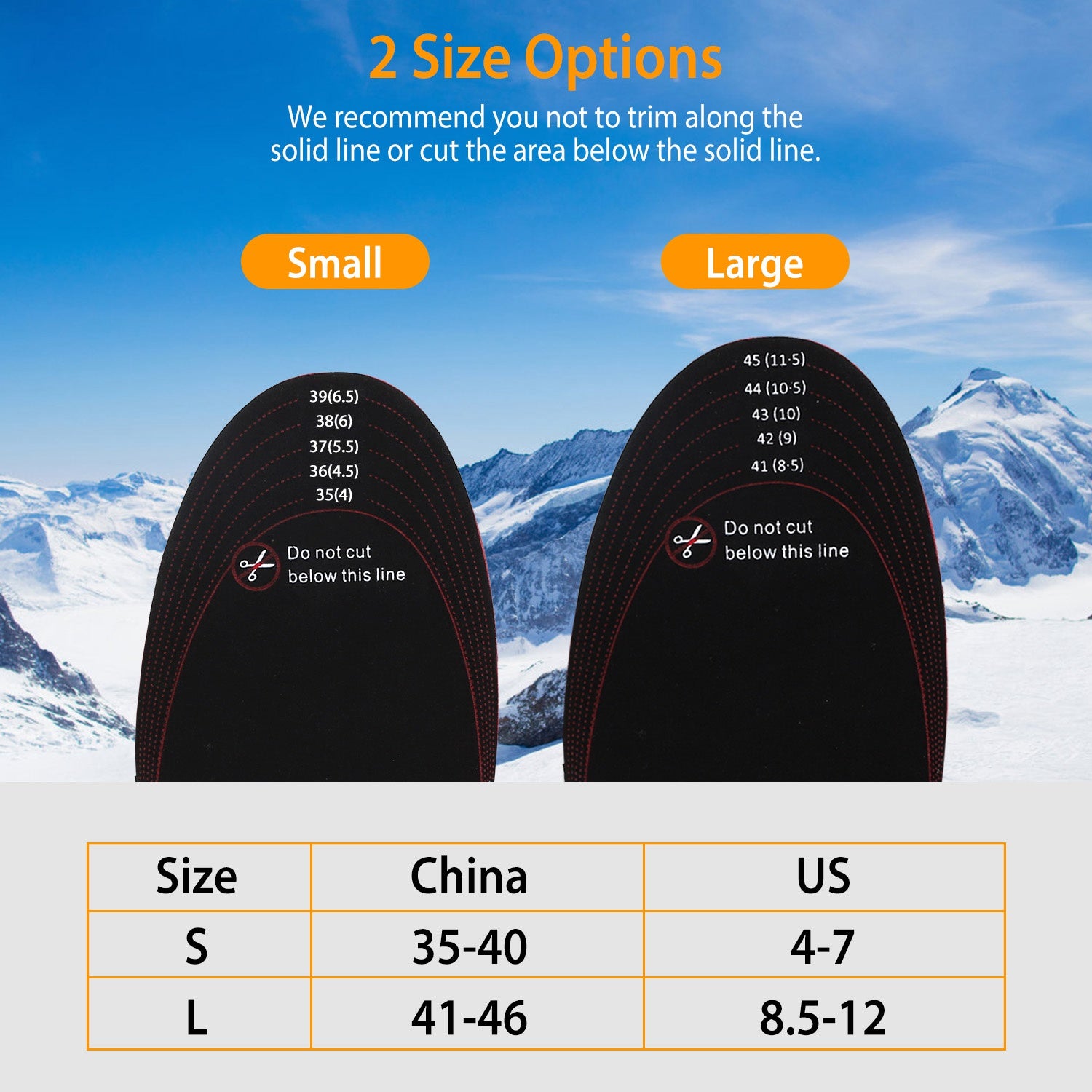 Heated Insoles Electric Heated Foot Warmer 3000mAh Rechargeable Battery Powered