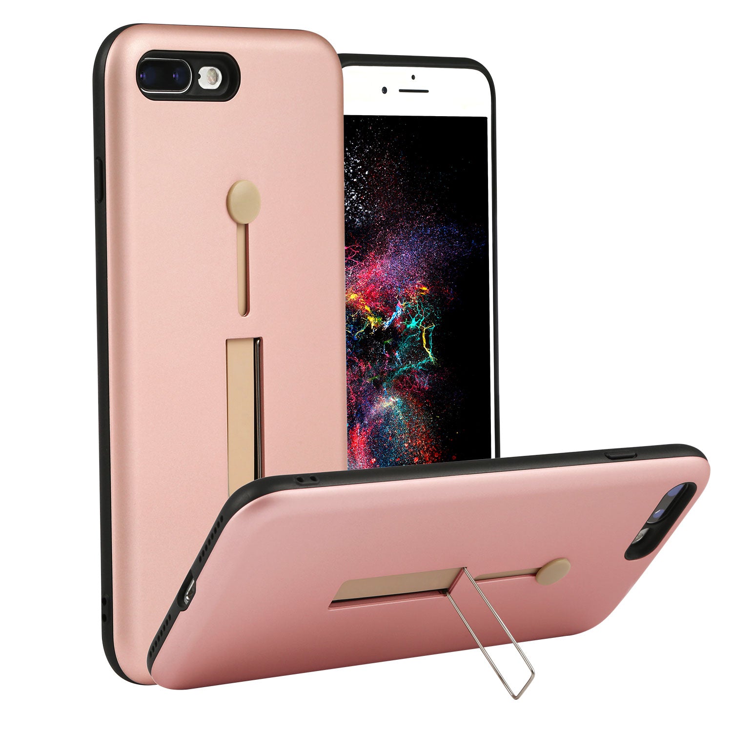 Rugged Slim Snap-on iPhone 8 Plus Case with Stand Cellphone & Accessories P 1346