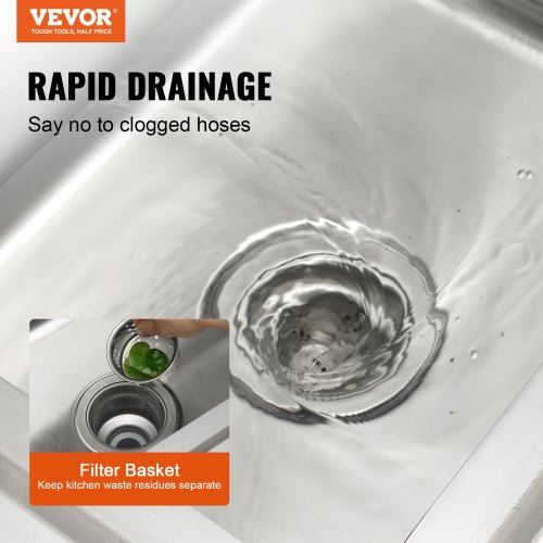 Stainless Steel Utility Sink Free Standing Single Bowl Commercial Kitchen