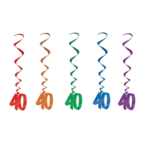 Beistle 40th Whirls - Birthday-Age Specific | Party Supply | Decoration