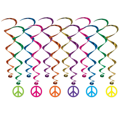 Beistle Peace Sign Whirls - 60's | Party Supply | Decoration