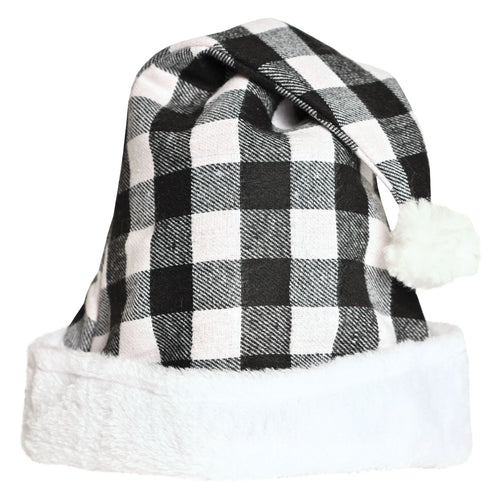 Beistle Plaid Santa Hat - Black & White - Christmas/Winter | Party Supply