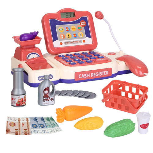 Kids Cash Register Pretend Play Cashier Toy with Scanner Calculator Credit 9604