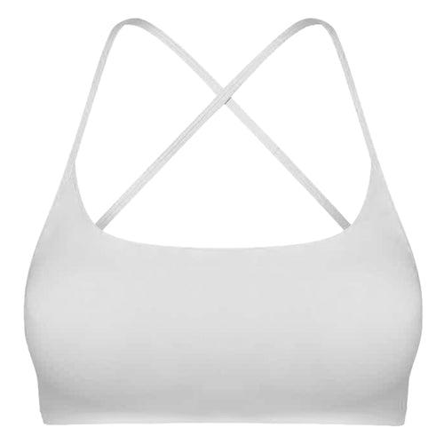 Women Cross Back Sport Bras Padded Strappy Crop Open Back Low Impact Bras Sexy