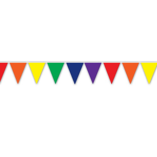Beistle Rainbow Indoor/Outdoor Pennant Banner, 12 ft | Party Supply