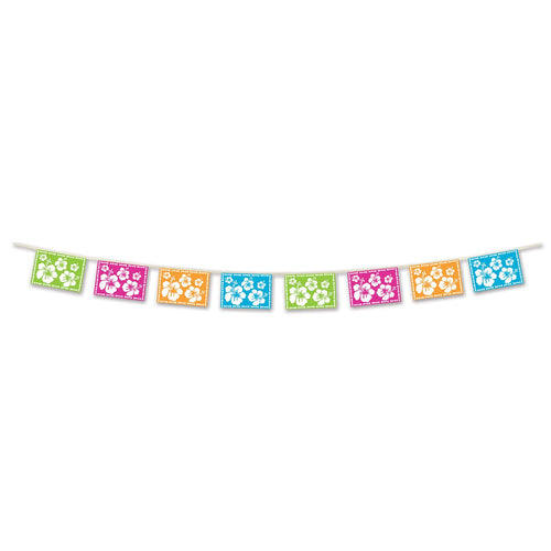 Beistle Luau Hibiscus Pennant Banner | Party Supply | Decoration