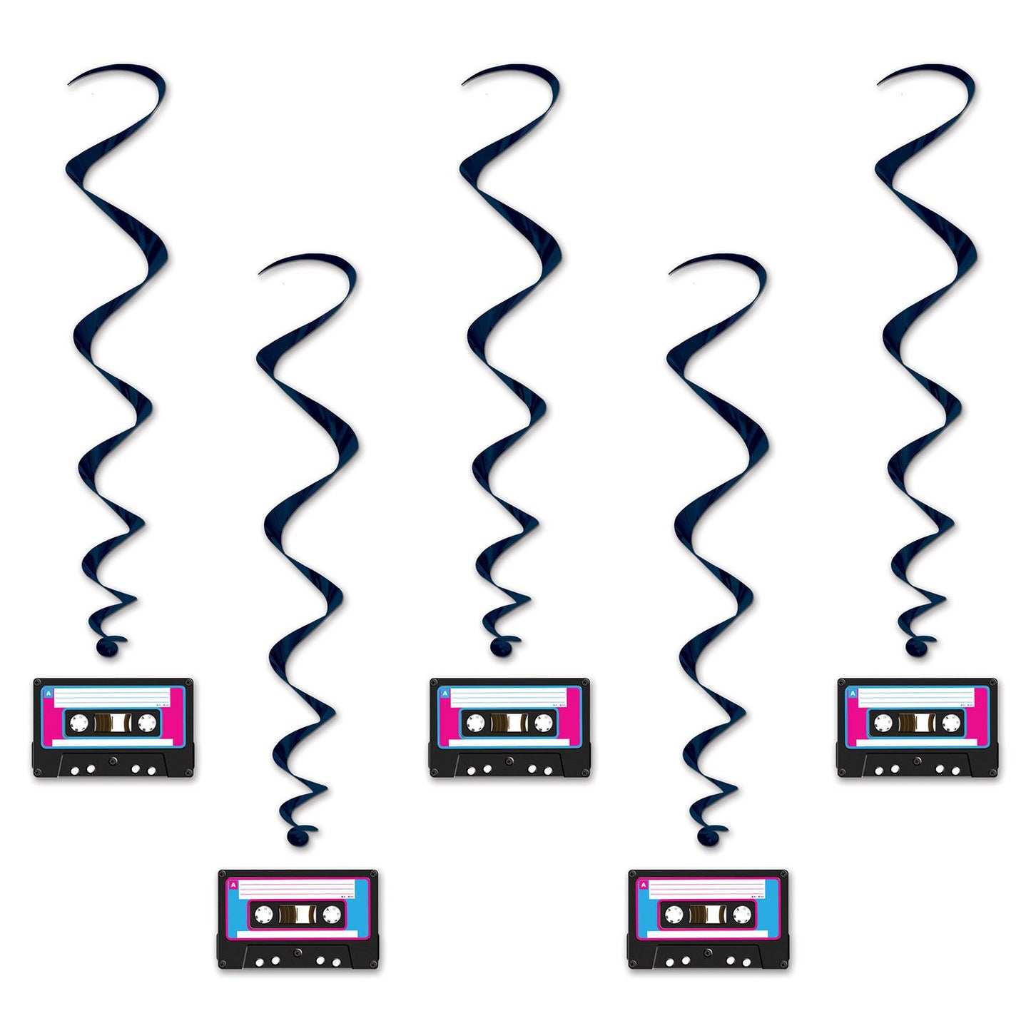 Beistle Cassette Tape Whirls - 80's | Party Supply | Decoration