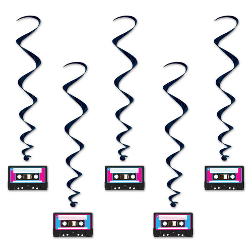 Beistle Cassette Tape Whirls - 80's | Party Supply | Decoration