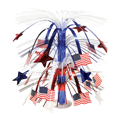 Beistle Red, White, and Blue Flag Cascade Centerpiece - Patriotic | Party