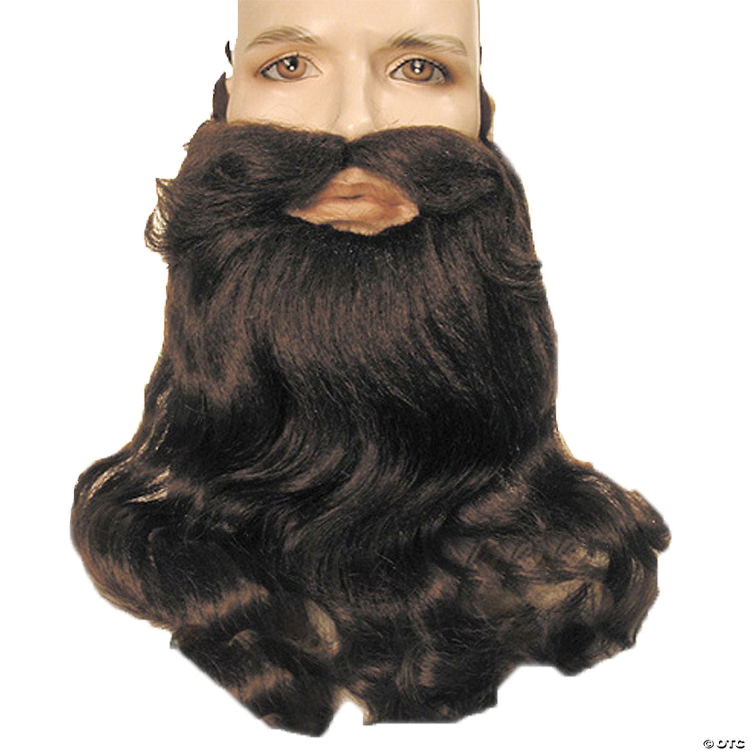 Mens Deluxe Beard & Mustache Set | Brown-Dark