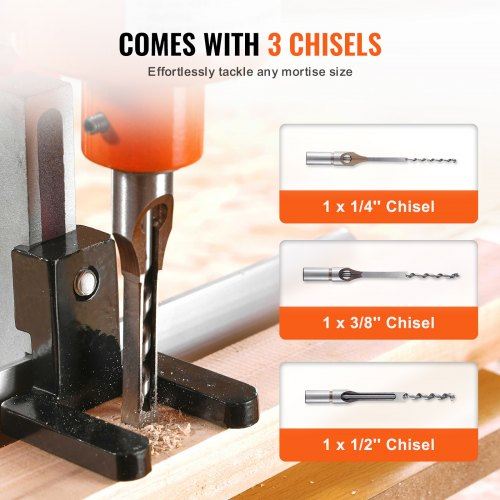 Benchtop Mortise Machine 370W 1725 RPM Woodworking Mortising Machine with 1