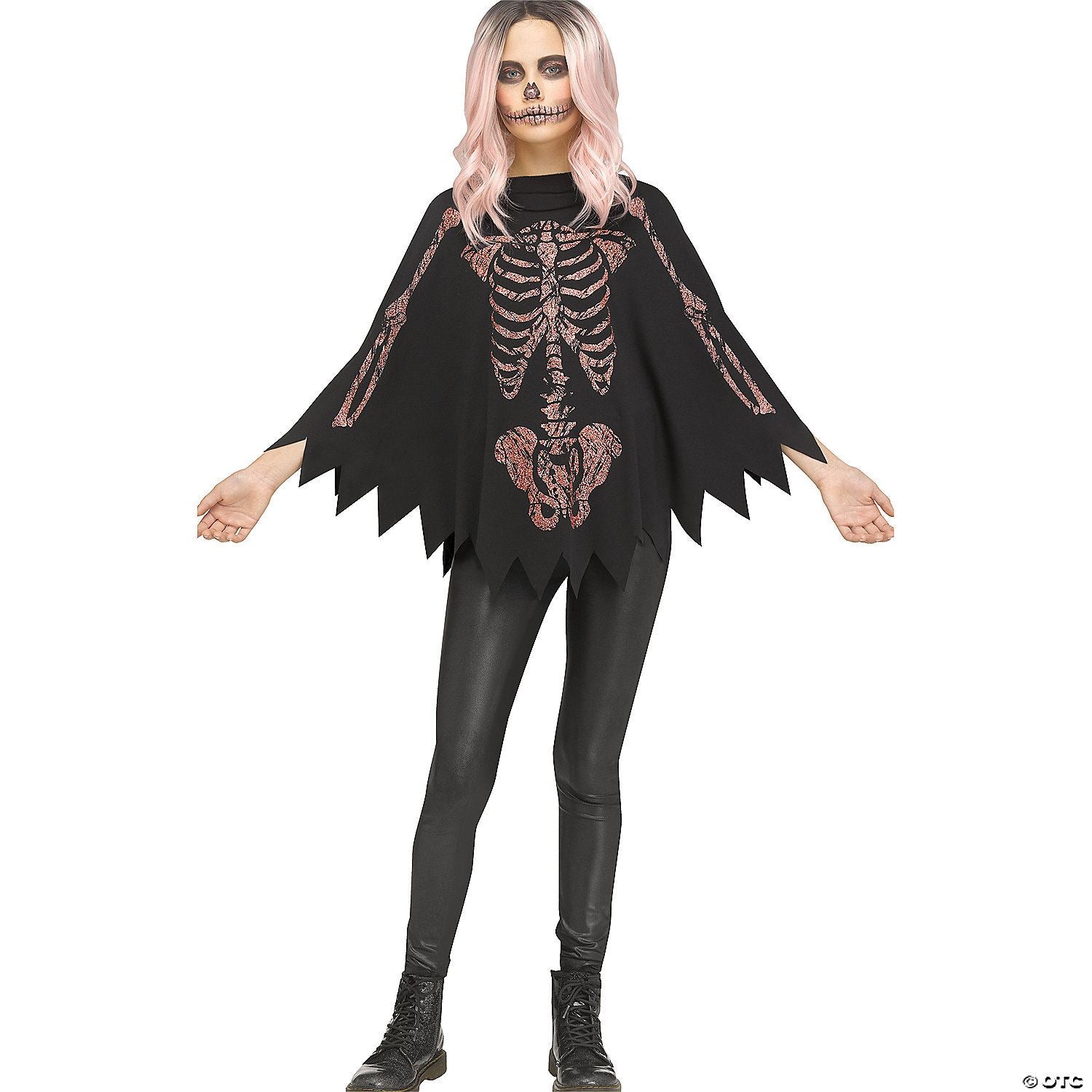 Boys | Poncho Shimmer Skeleton Child | Halloween Decoration