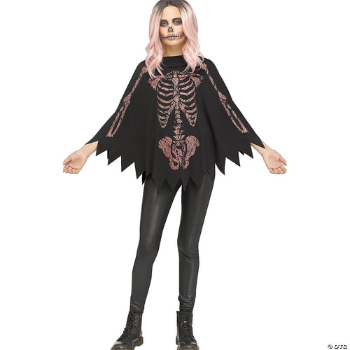 Boys | Poncho Shimmer Skeleton Child | Halloween Decoration