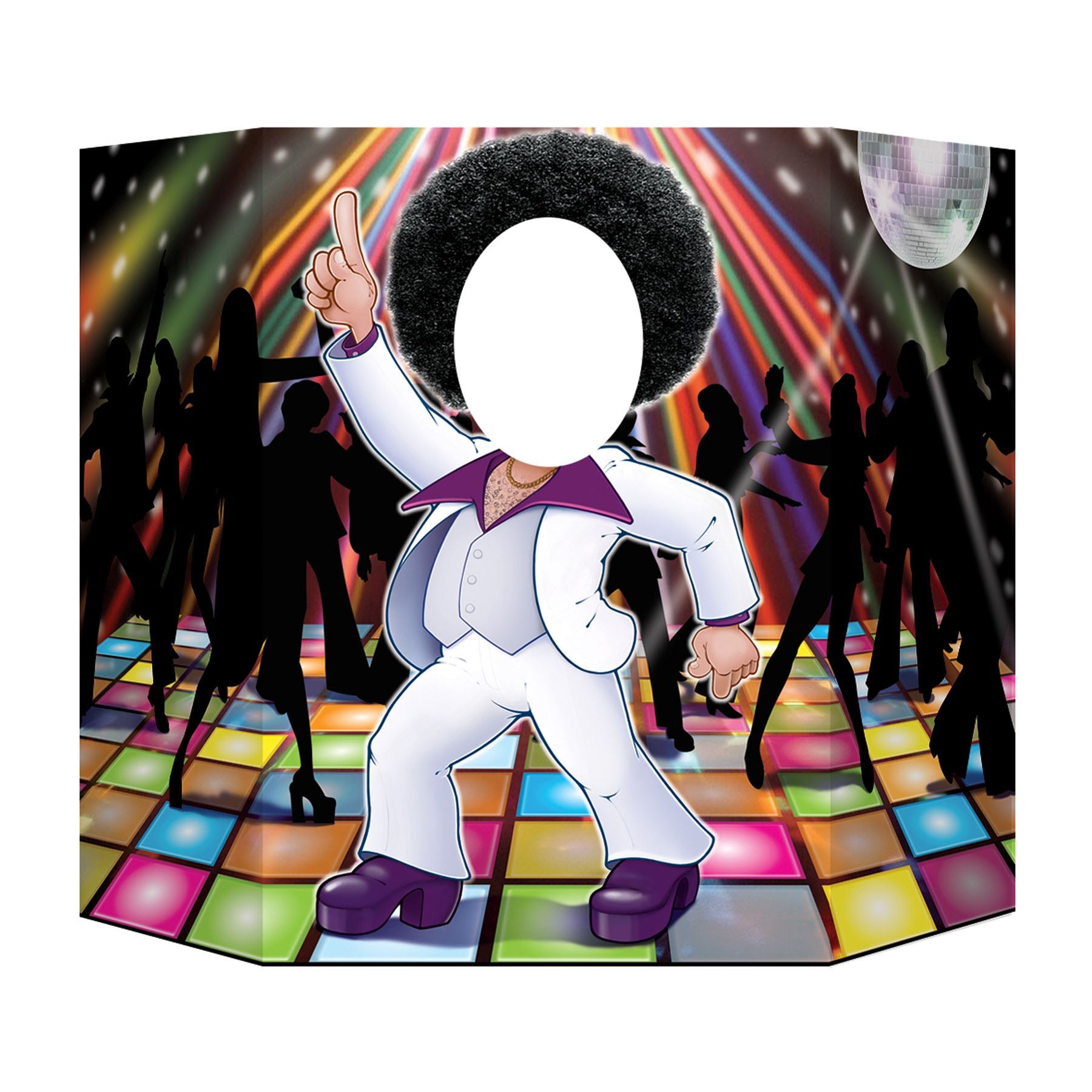 Beistle Disco Couple Photo Prop - 70's | Party Supply | Decoration