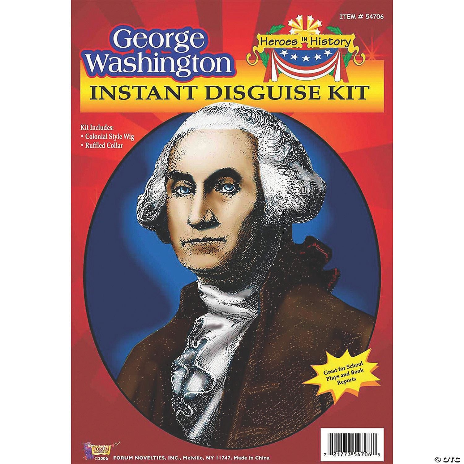 Heroes in History : George Washington Costume Wig & Collar
