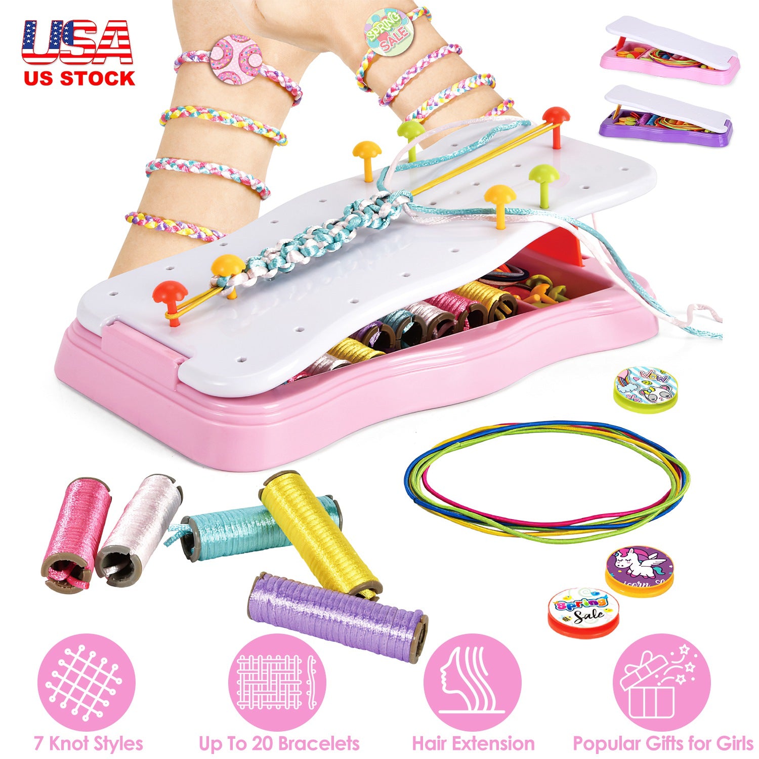 Bracelet Making Kit DIY Arts and Crafts Toys Kids Travel Activity Set Birthday