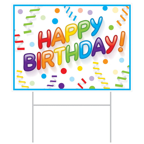 Beistle All Weather Happy Birthday Yard Sign | Party Supply | Decoration