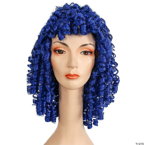 Long Royal Blue Spring Curl Wig