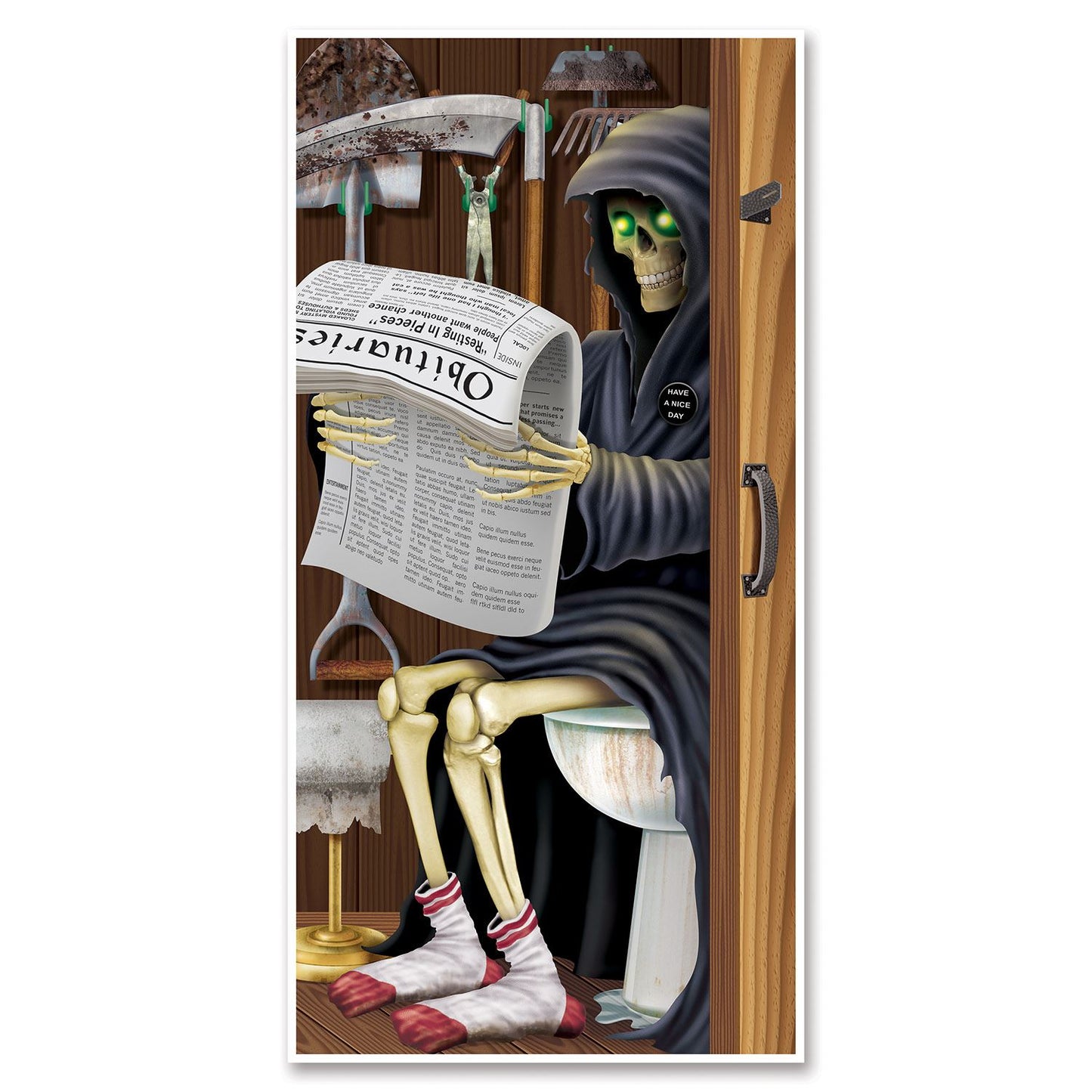 Beistle Grim Reaper Restroom Door Cover - Halloween | Party Supply