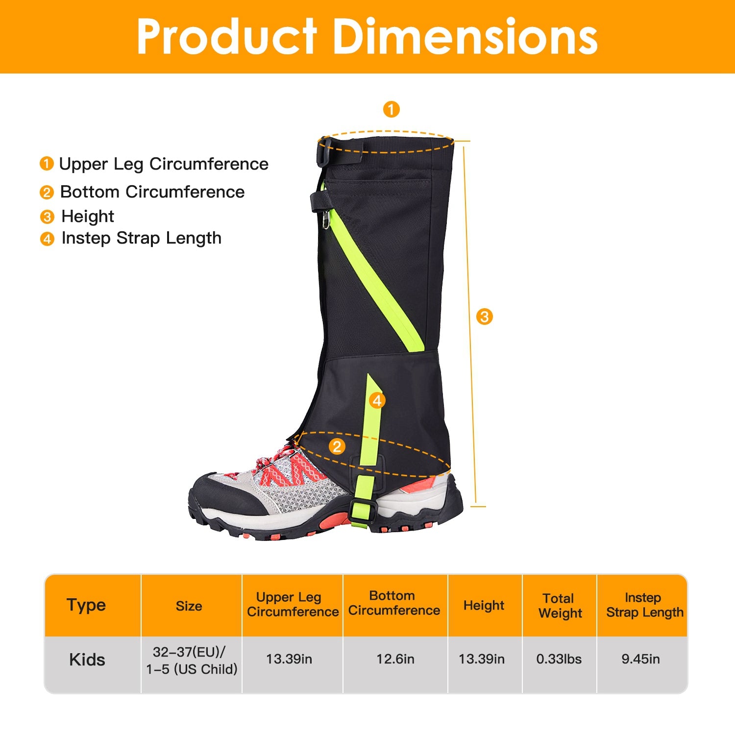 Leg Gaiters Waterproof Snow Boot Gaiters Snow Legging Shoe Gaiters Leg Cover