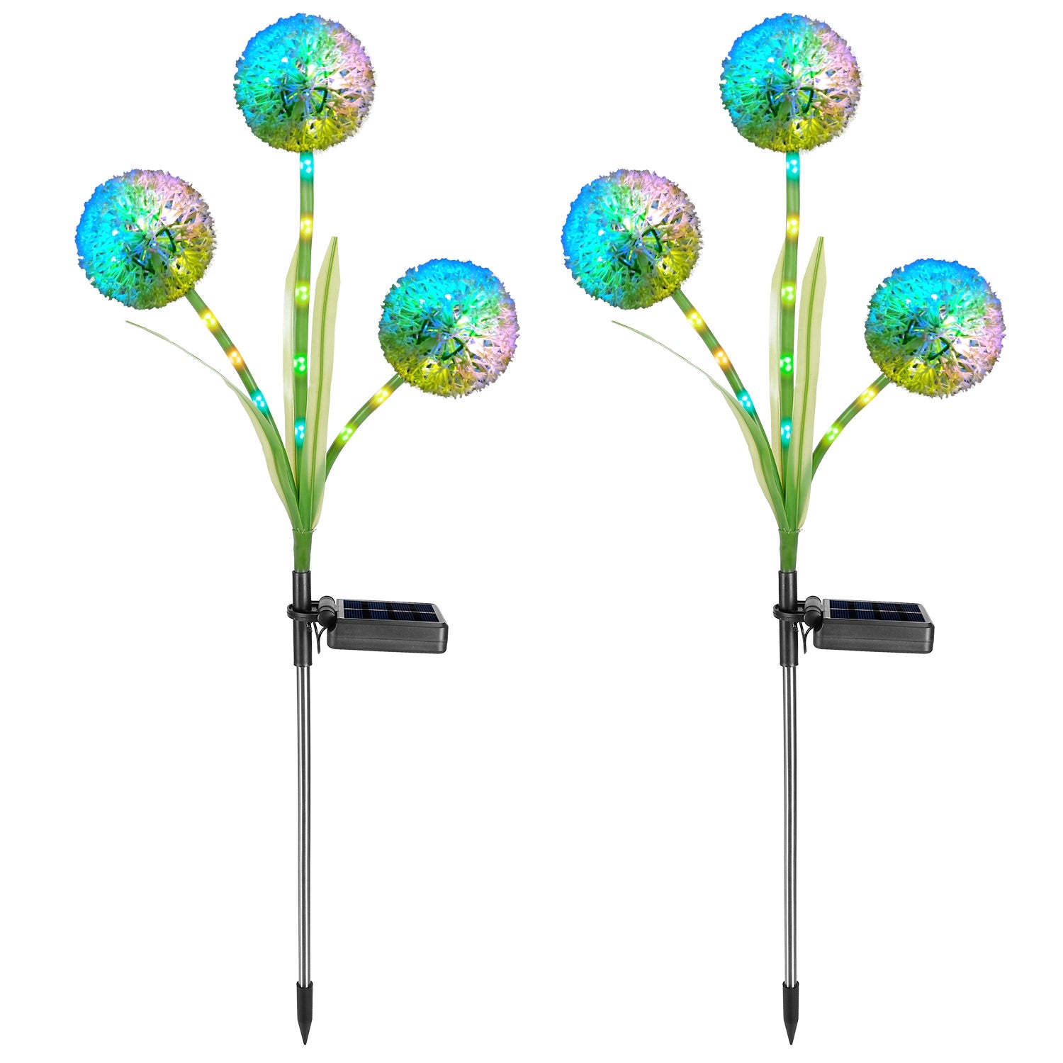 2 Pcs Dandelion Solar Light 36LED Beads Outdoor Garden Lawn Pathway Landscape