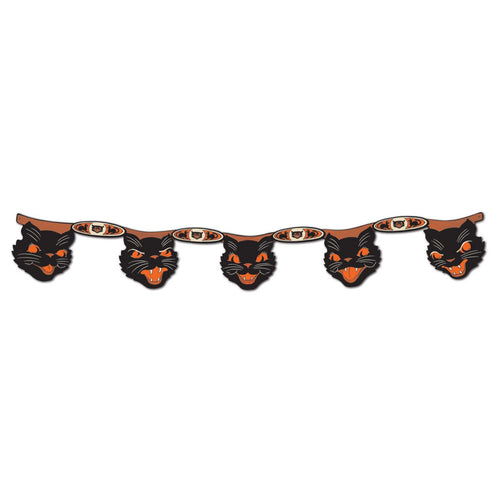 Beistle Vintage Jointed Black Cat Streamer - Halloween-Vintage | Party Supply