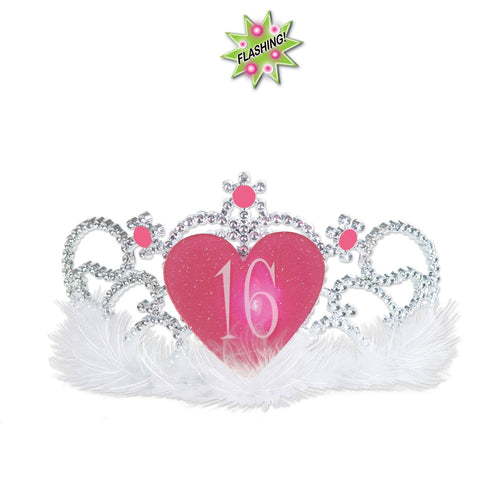 Beistle Plastic Light-Up "16" Tiara - Sweet 16 | Party Supply | Decoration