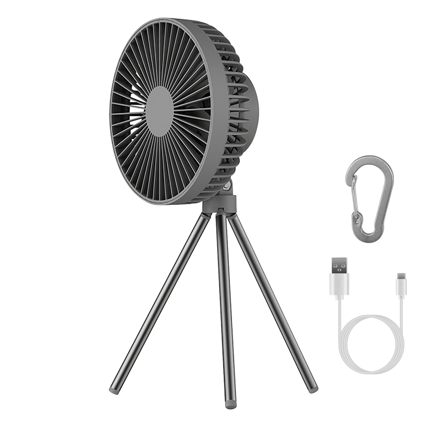 Portable Camping Fan Rechargeable Battery Powered Foldable Tripod Fan for Tent
