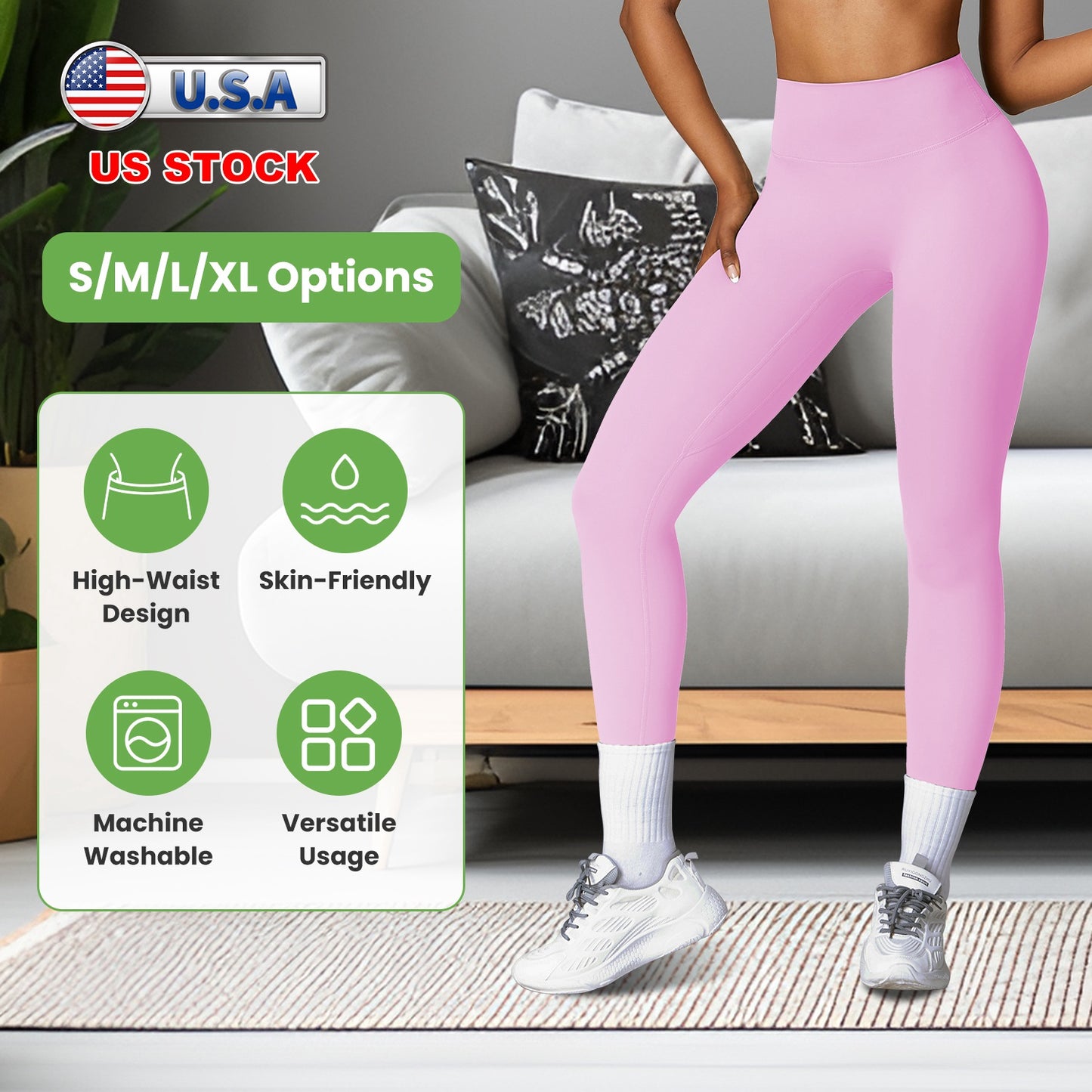 Women s High Waist Workout Leggings Tummy Control Compression Yoga Tight Pants
