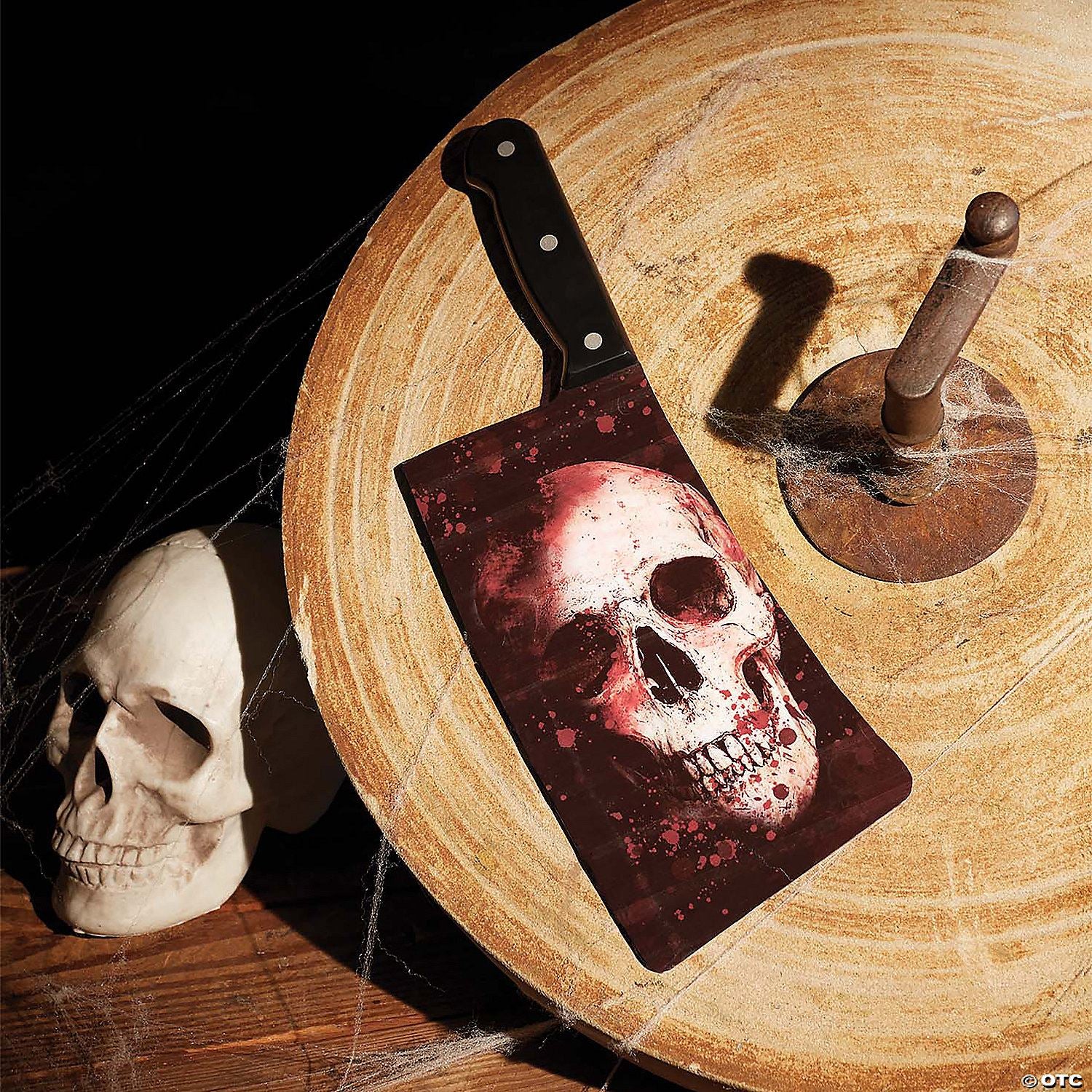 Butcher Knife 15 inch with Skull Graphic Blade