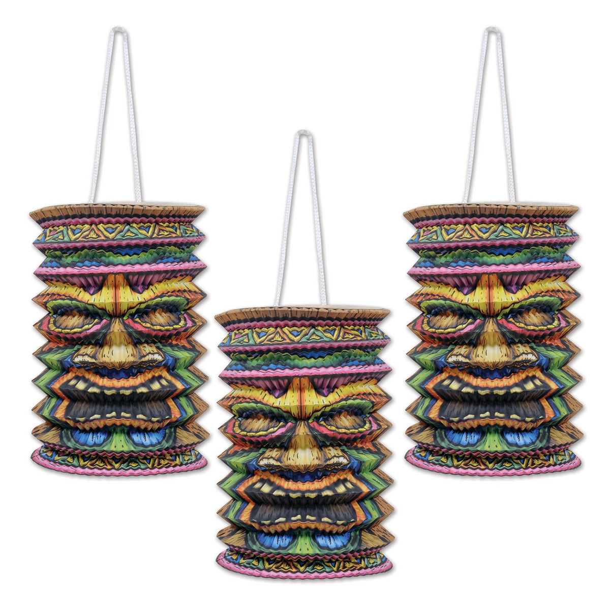 Beistle Tiki Paper Lanterns - Luau | Party Supply | Decoration