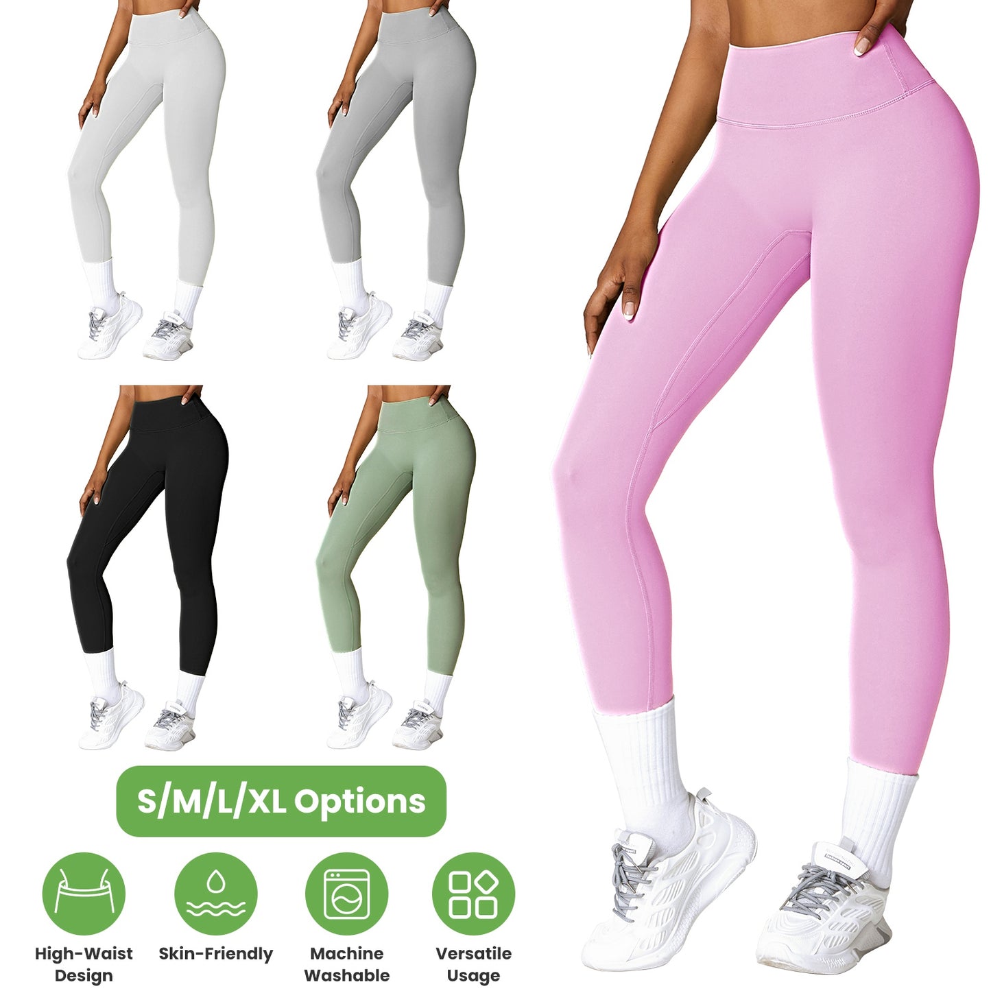 Women s High Waist Workout Leggings Tummy Control Compression Yoga Tight Pants