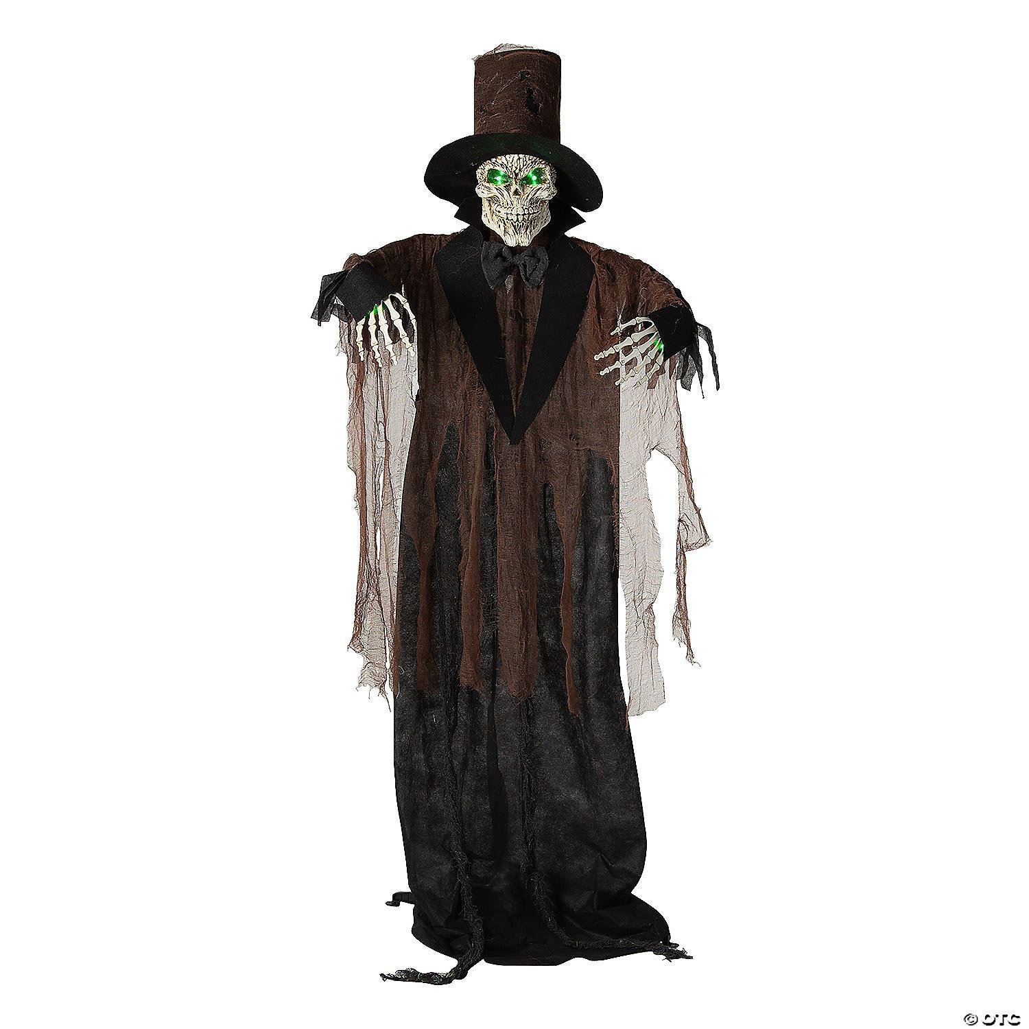 66" Light-Up Standing Black Skeleton Halloween Decoration