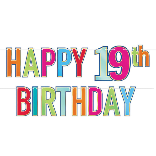 Foil Happy 19th Birthday Streamer