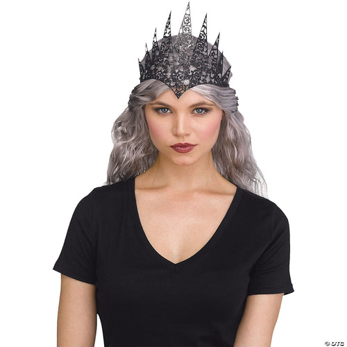 Adults Black Flexible Glitter Crown