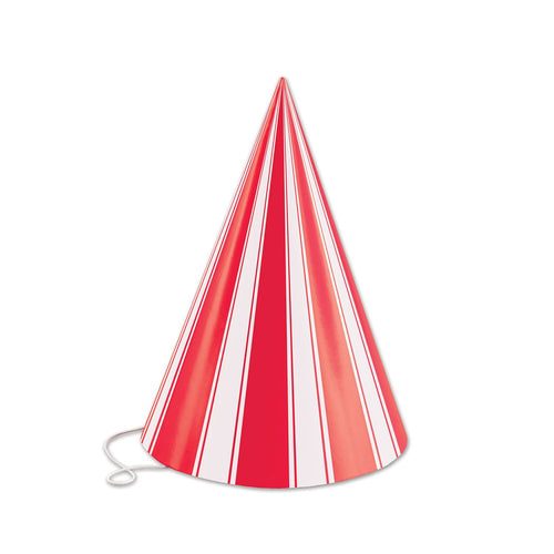 Beistle Red and White Striped Cone Hat - Circus | Party Supply | Decoration